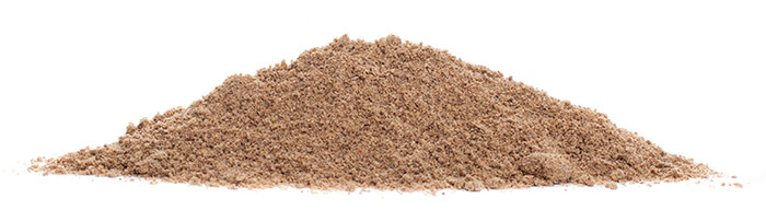 Lněná mouka hnědá - z boku